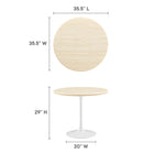 Modway Lippa 36" Round Faux Travertine Dining Table