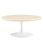 Modway Lippa 36" Round Faux Travertine Coffee Table  