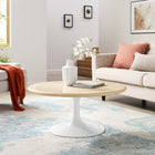 Modway Lippa 36" Round Faux Travertine Coffee Table