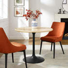 Modway Lippa 36" Round Faux Travertine Dining Table
