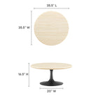 Modway Lippa 36" Round Faux Travertine Coffee Table