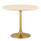 Modway Lippa 36" Round Faux Travertine Dining Table  