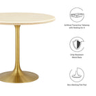 Modway Lippa 36" Round Faux Travertine Dining Table