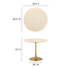Modway Lippa 36" Round Faux Travertine Dining Table