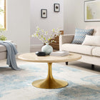 Modway Lippa 36" Round Faux Travertine Coffee Table