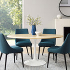 Modway Lippa 60" Oval Faux Travertine Dining Table