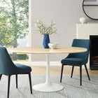 Modway Lippa 60" Oval Faux Travertine Dining Table