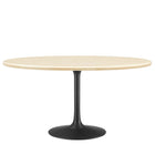 Modway Lippa 60" Oval Faux Travertine Dining Table  