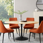 Modway Lippa 60" Oval Faux Travertine Dining Table