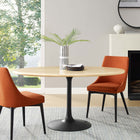 Modway Lippa 60" Oval Faux Travertine Dining Table