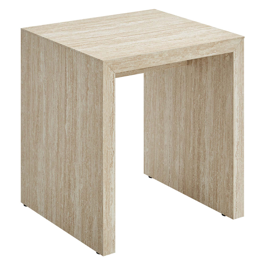 Modway Mirella Faux Travertine Side Table  