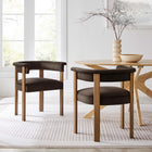 Modway Imogen Performance Velvet Barrel Dining Chairs Set of 2