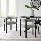Modway Imogen Fabric Upholstered Barrel Dining Chairs Set of 2