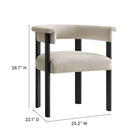 Modway Imogen Fabric Upholstered Barrel Dining Chairs Set of 2
