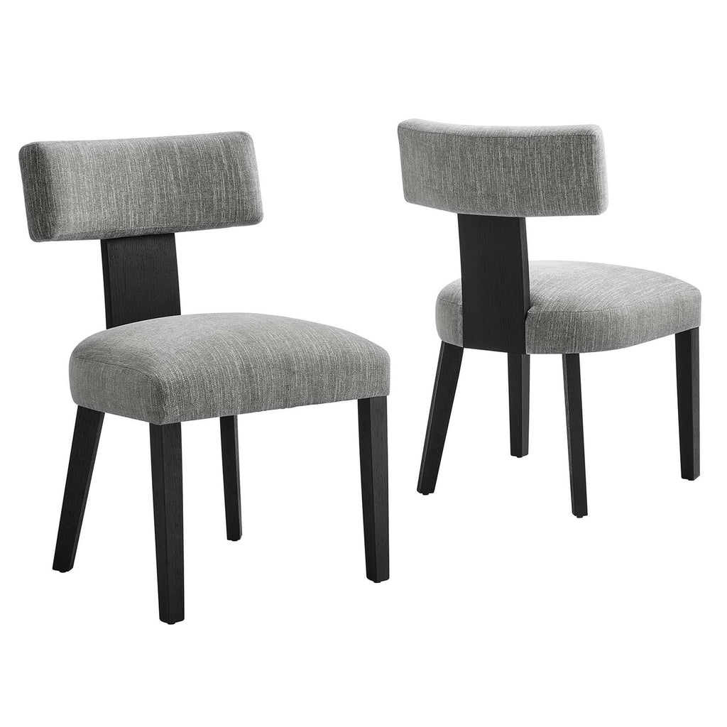 Modway Nalani Fabric Upholstered Dining Chairs Set of 2  