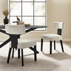 Modway Nalani Fabric Upholstered Dining Chairs Set of 2