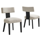 Modway Nalani Fabric Upholstered Dining Chairs Set of 2  