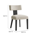 Modway Nalani Fabric Upholstered Dining Chairs Set of 2