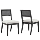 Modway Nimba Faux Rattan Fabric Dining Chairs Set of 2  