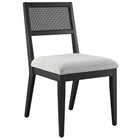 Modway Nimba Faux Rattan Fabric Dining Chairs Set of 2