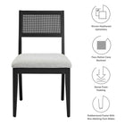 Modway Nimba Faux Rattan Fabric Dining Chairs Set of 2