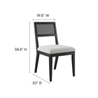 Modway Nimba Faux Rattan Fabric Dining Chairs Set of 2