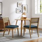 Modway Nimba Faux Rattan Fabric Dining Chairs Set of 2