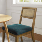 Modway Nimba Faux Rattan Fabric Dining Chairs Set of 2