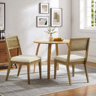 Modway Nimba Faux Rattan Fabric Dining Chairs Set of 2