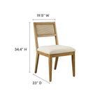 Modway Nimba Faux Rattan Fabric Dining Chairs Set of 2