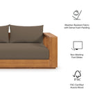 Modway Tahoe Acacia Wood Outdoor Patio Acacia Wood Loveseat