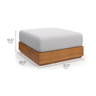 Modway Tahoe Outdoor Patio Acacia Wood Ottoman