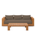 Modway Tahoe 2-Piece Outdoor Patio Acacia Wood Sofa and Coffee Table Set