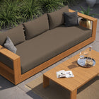 Modway Tahoe 2-Piece Outdoor Patio Acacia Wood Sofa and Coffee Table Set