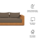 Modway Tahoe 2-Piece Outdoor Patio Acacia Wood Sofa and Coffee Table Set