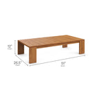 Modway Tahoe 2-Piece Outdoor Patio Acacia Wood Sofa and Coffee Table Set