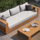 Modway Tahoe 2-Piece Outdoor Patio Acacia Wood Sofa and Coffee Table Set
