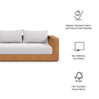 Modway Tahoe 2-Piece Outdoor Patio Acacia Wood Sofa and Coffee Table Set