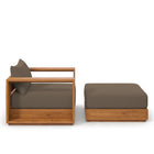 Modway Tahoe 2-Piece Outdoor Patio Acacia Wood Armchair and Ottoman Set