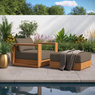 Modway Tahoe 2-Piece Outdoor Patio Acacia Wood Armchair and Ottoman Set