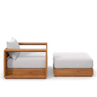 Modway Tahoe 2-Piece Outdoor Patio Acacia Wood Armchair and Ottoman Set