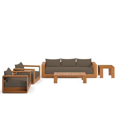Modway Tahoe 5-Piece Outdoor Patio Acacia Wood Furniture Set  