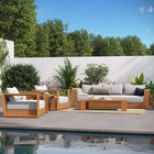 Modway Tahoe 5-Piece Outdoor Patio Acacia Wood Furniture Set