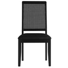 Modway Arlo Vegan Leather Upholstered Faux Rattan and Wood Dining Side Chairs Set of 2