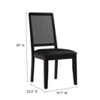 Modway Arlo Vegan Leather Upholstered Faux Rattan and Wood Dining Side Chairs Set of 2