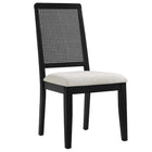 Modway Arlo Faux Rattan and Wood Dining Side Chairs Set of 2