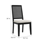 Modway Arlo Faux Rattan and Wood Dining Side Chairs Set of 2