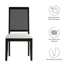 Modway Arlo Faux Rattan and Wood Dining Side Chairs Set of 2