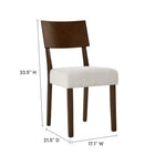Modway Pax Wood Dining Side Chairs Set of 2
