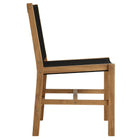 Modway Vienna 5-Piece Outdoor Patio Teak and Rope Dining Set with Armless Chairs